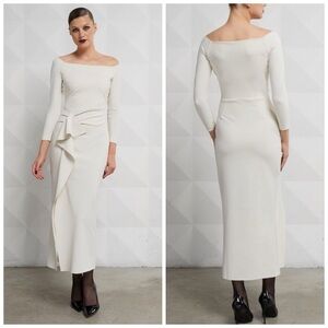 Chiara Boni La Petite Robe Tushana Draped Jersey Midi-Dress Size 10 $795